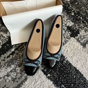 Enfiis Light Blue Denim Ballet Flats with Bow